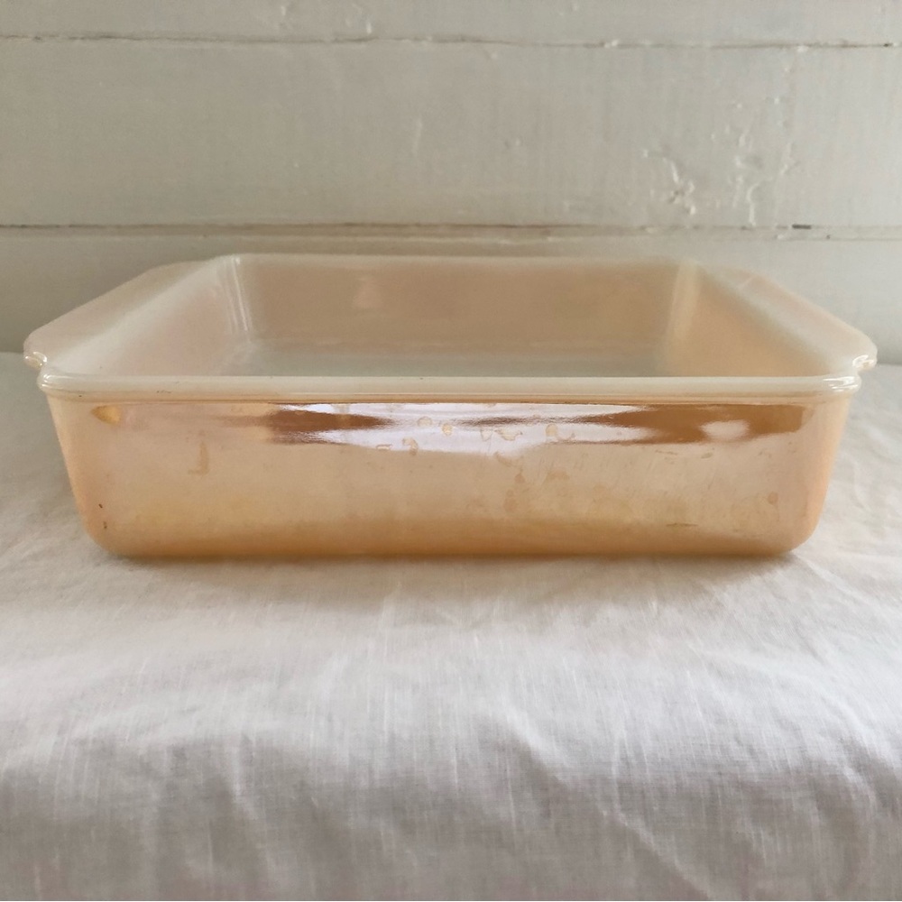 Anchor Hocking Fire King Peach Lustre Square Bake Dish